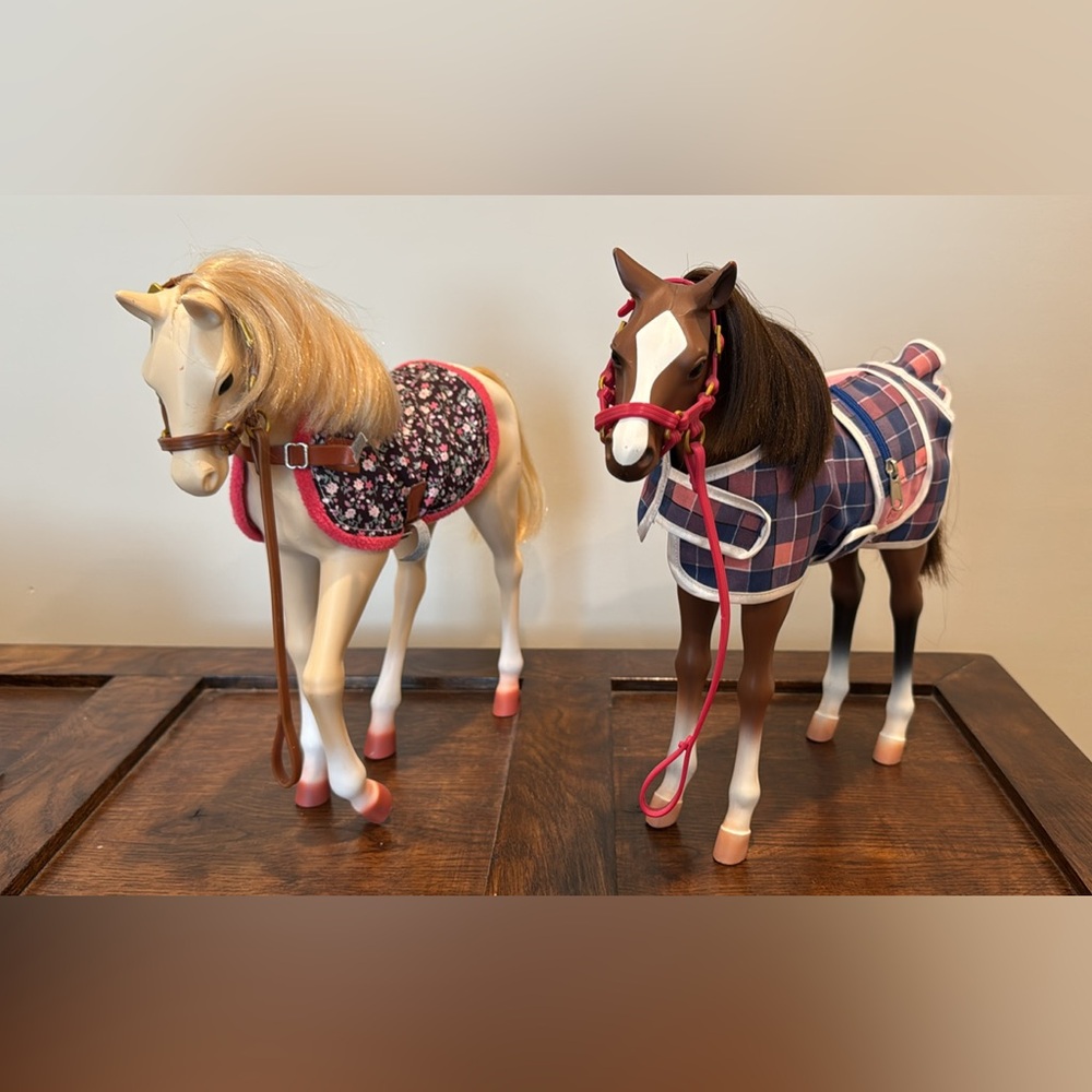2 our generation 12” horses for doll pets